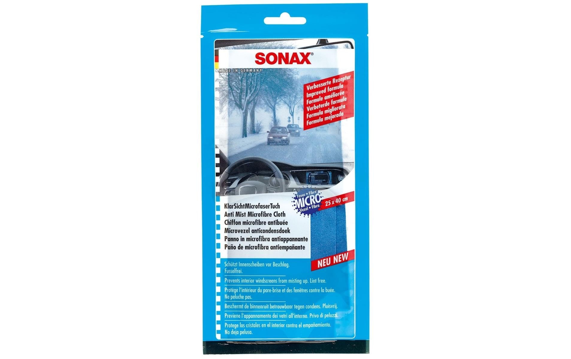 Sonax Mikrofasertuch – für Glas & Innenraum – 24 × 40 cm – 1 Stk.