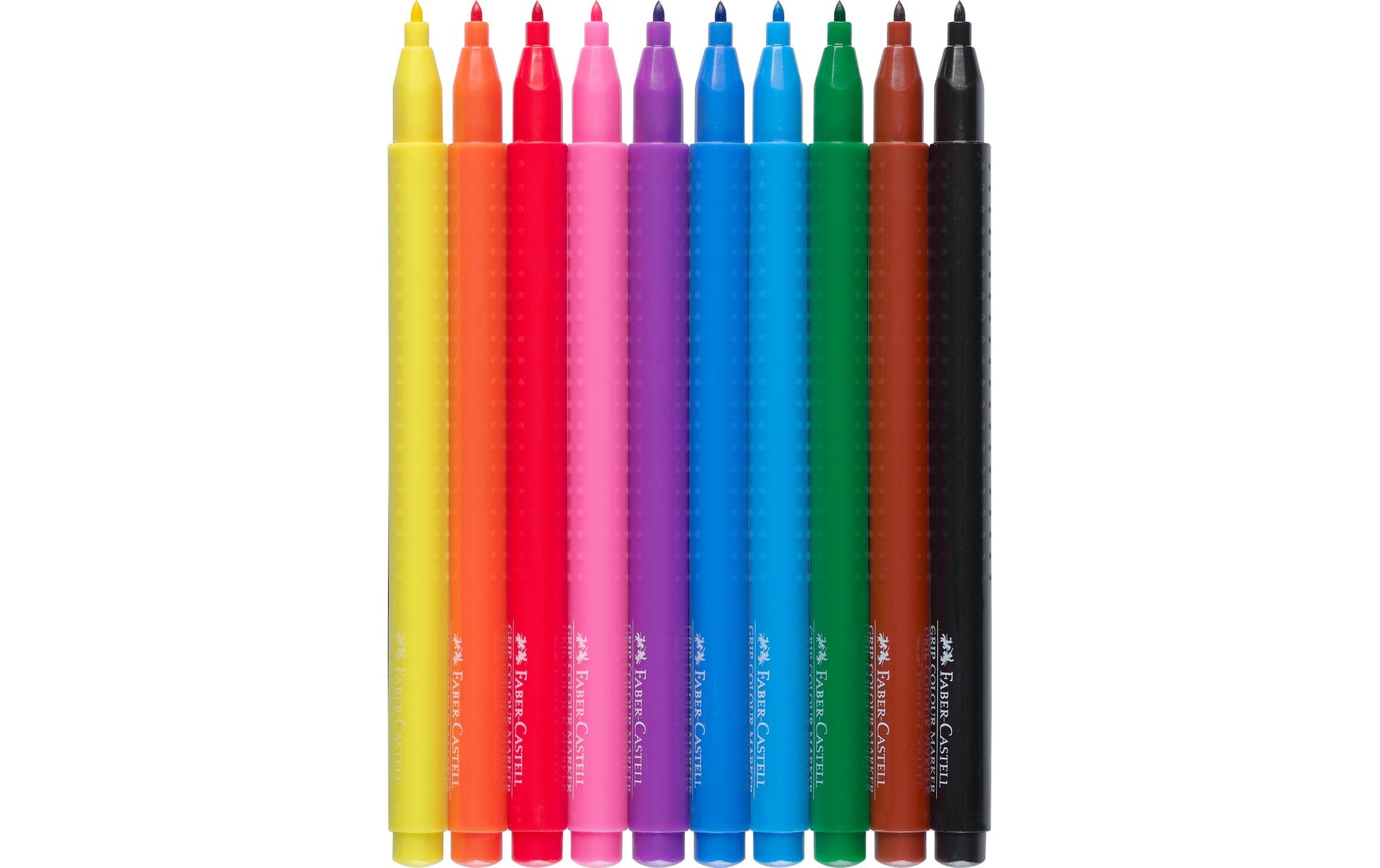 Faber-Castell Filzstifte Grip Colour, Strichbreite 1 mm, auswaschbar, 10 Farben
