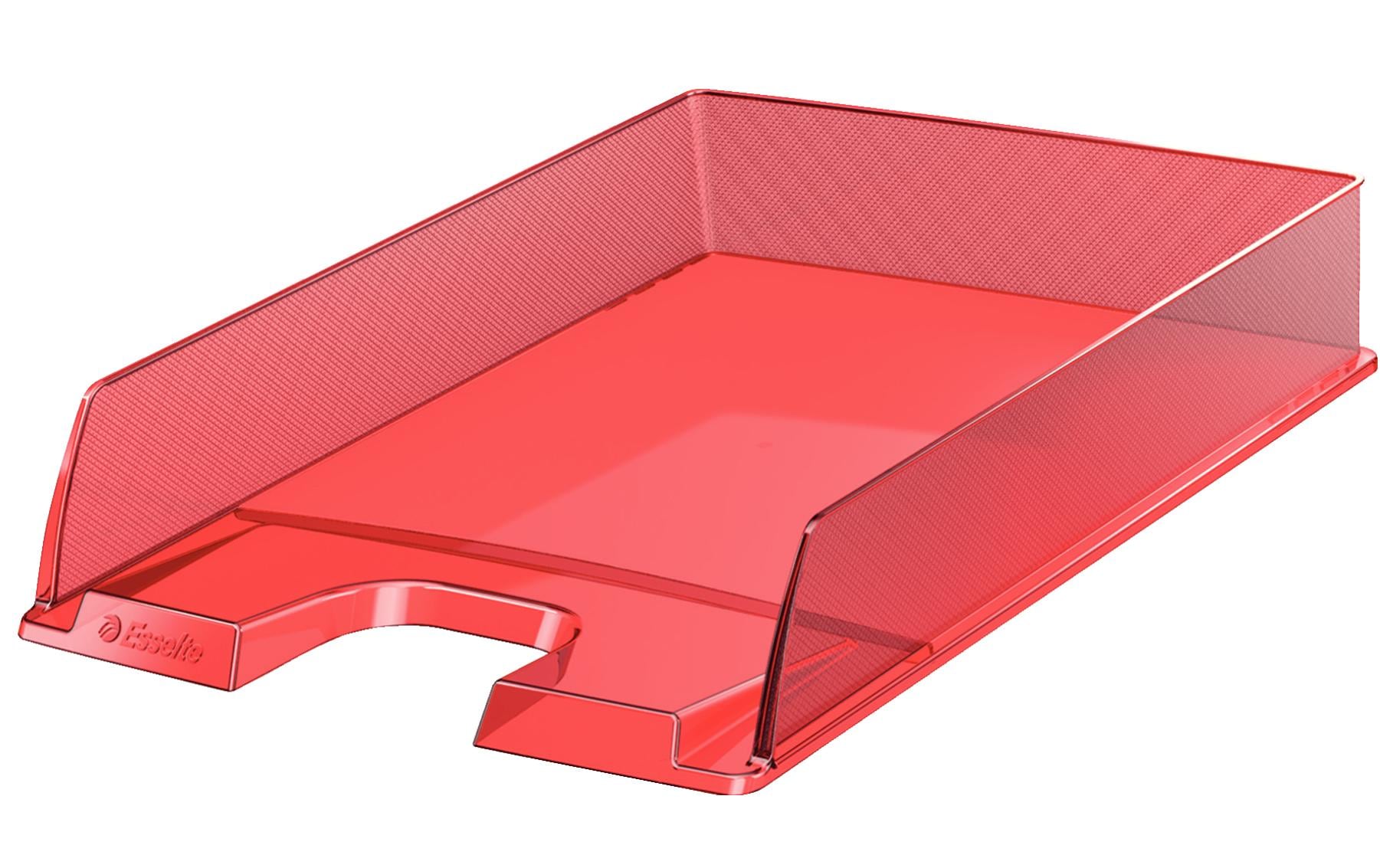Esselte Europost – Briefkorb für A4, Rot Transparent, 254 × 61 × 350 mm