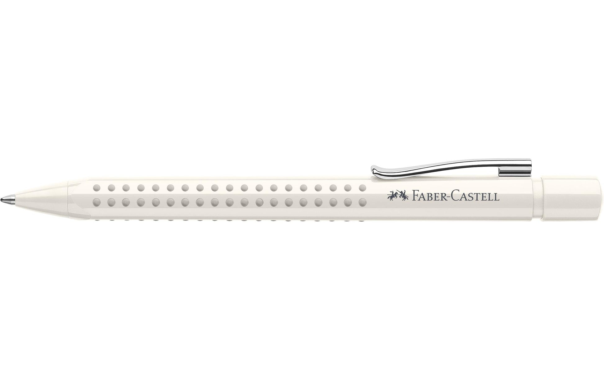 Faber-Castell GRIP 2010 Kugelschreiber – Blau, Spitze 0,6 mm, Druck, Weiss, dokumentenecht, nachfüllbar