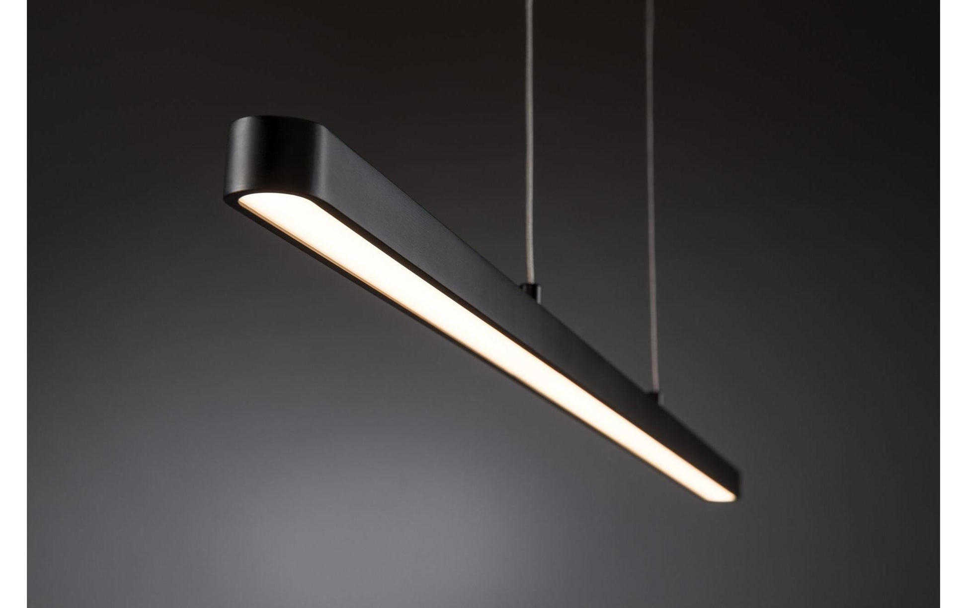 Paulmann Deckenleuchte Lento – 100 × 3,5 cm, 1800 lm, 42 W, 2700 K, dimmbar, schwarz, Pendellänge 150 cm