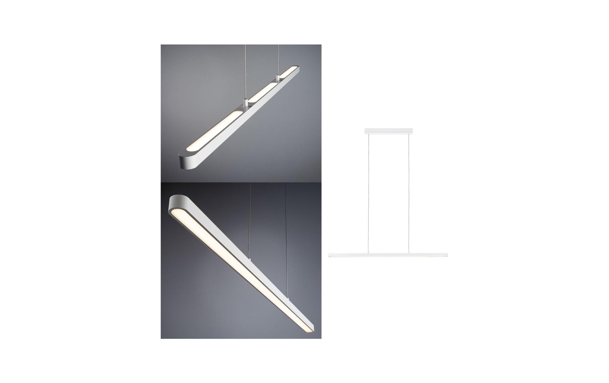 Paulmann Pendelleuchte Lento – 100 × 35 × 25 cm, 1800 lm, 42 W, 2700 K, dimmbar, höhenverstellbar, weiss