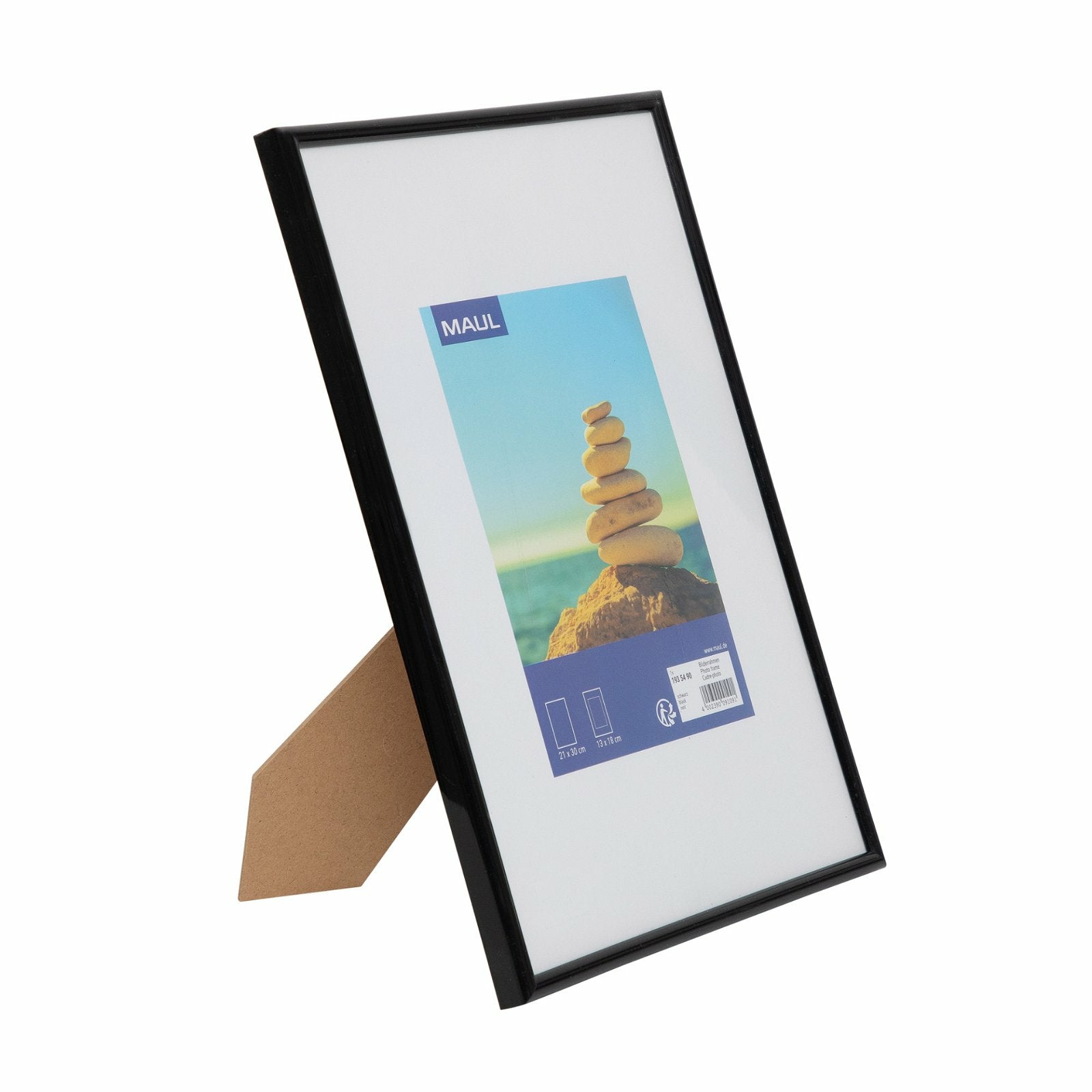 MAUL Bilderrahmen – für 21 × 30 cm – MDF & Kunststoff, Schwarz
