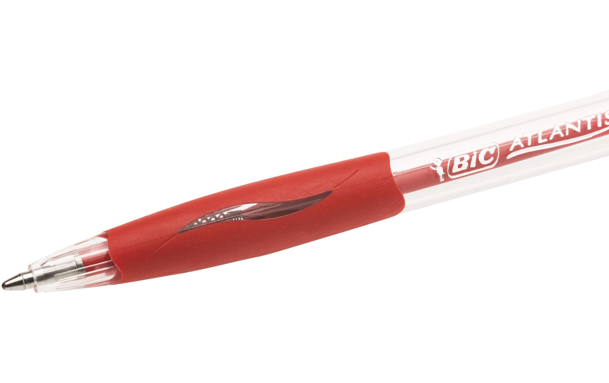 BIC Atlantis Kugelschreiber – 12er Pack, Rot, Spitze 0,32 mm, Druck