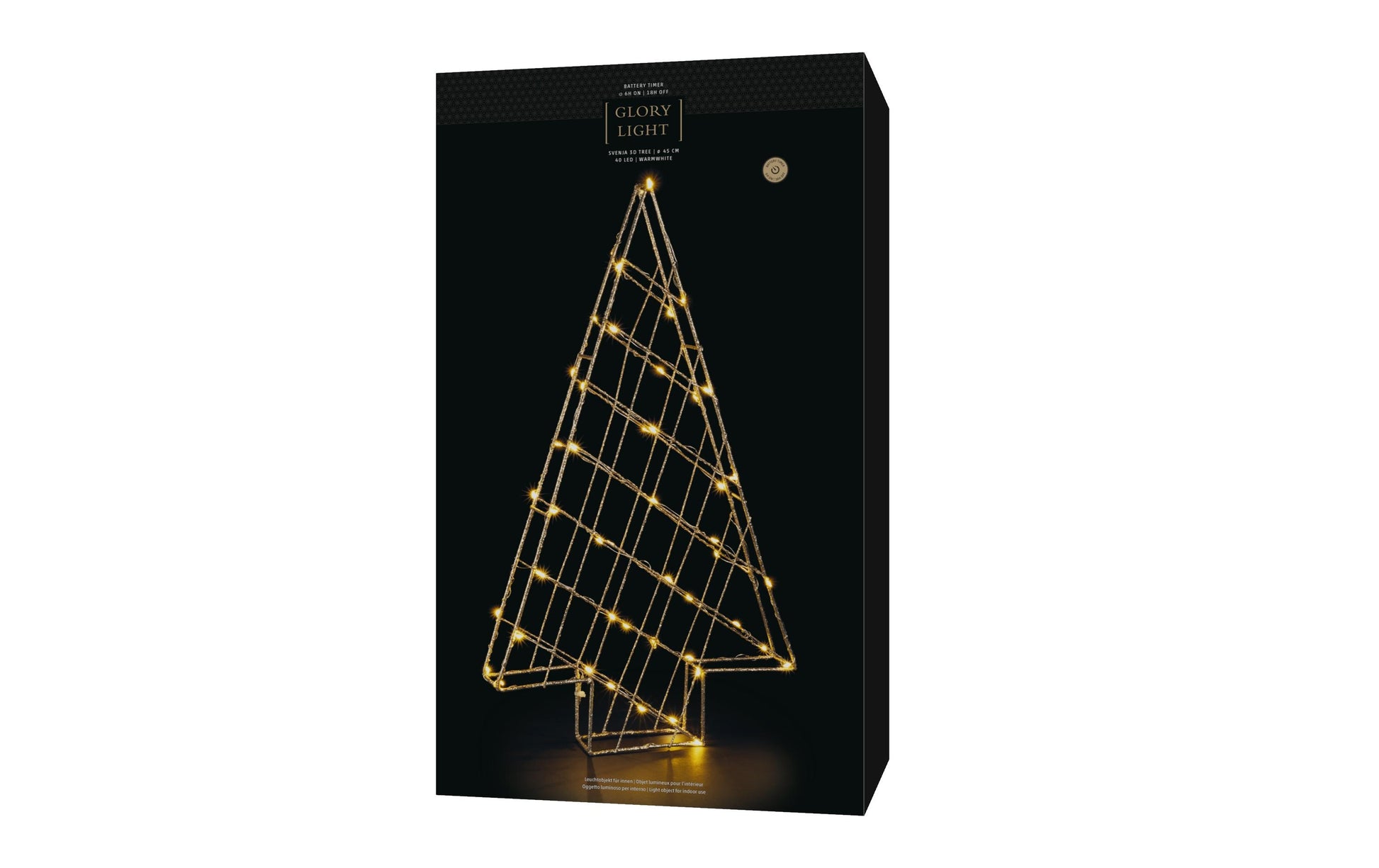 STT Svenja Dekorationsfigur – 45 cm, 40 LEDs, batteriebetrieben, Timer – Metall, Gold