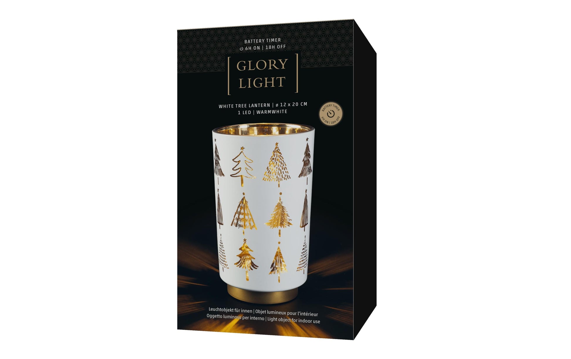 STT Laterne – Glas, weiss – Ø 12 × 20 cm