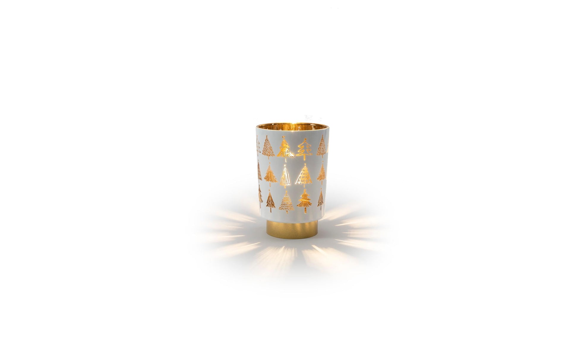 STT Dekoratives Licht Baum Laterne S – Ø 10 × 15 cm, Warmweiss, Batteriebetrieben, Timer, Weiss