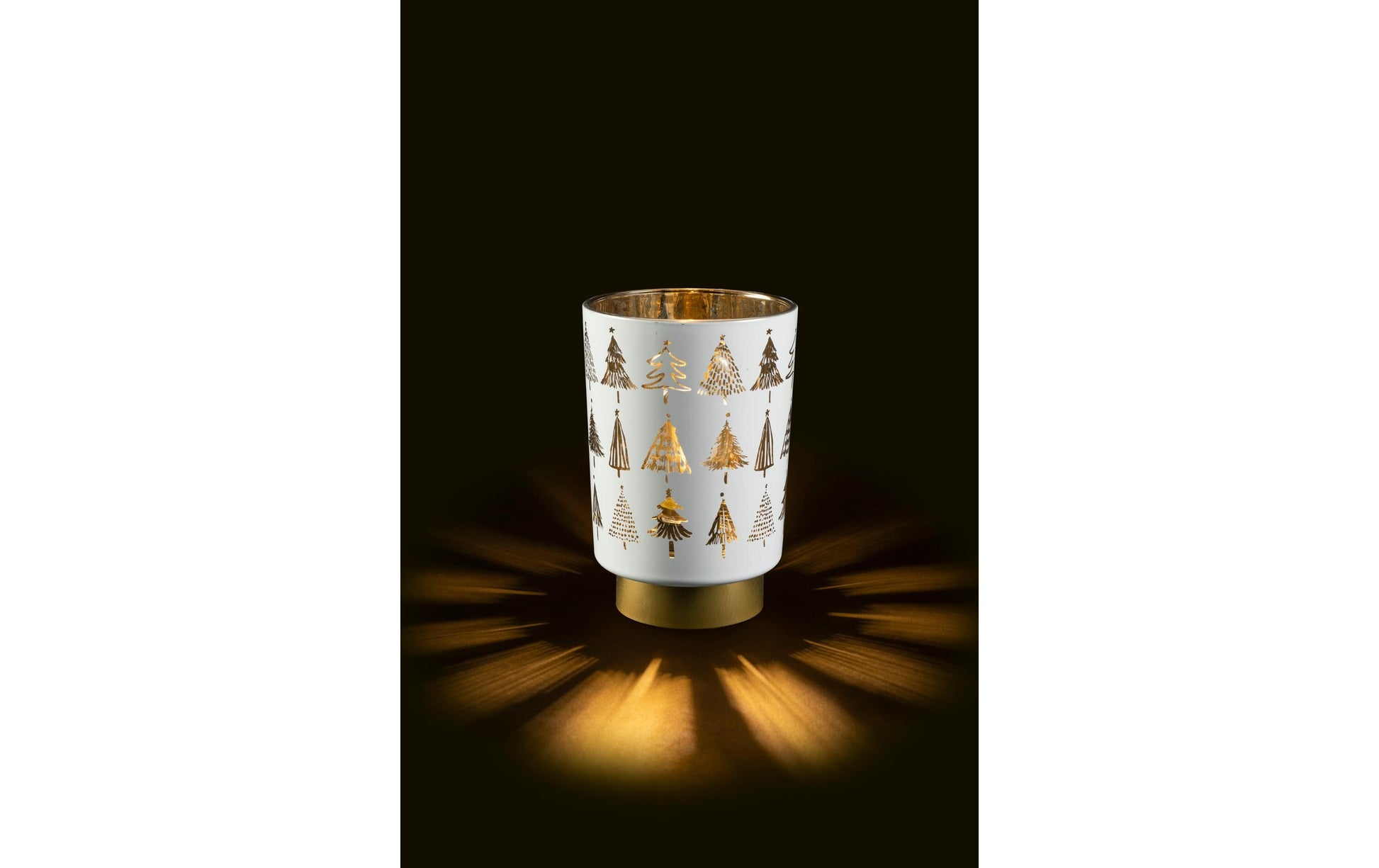STT Dekoratives Licht Baum Laterne S – Ø 10 × 15 cm, Warmweiss, Batteriebetrieben, Timer, Weiss