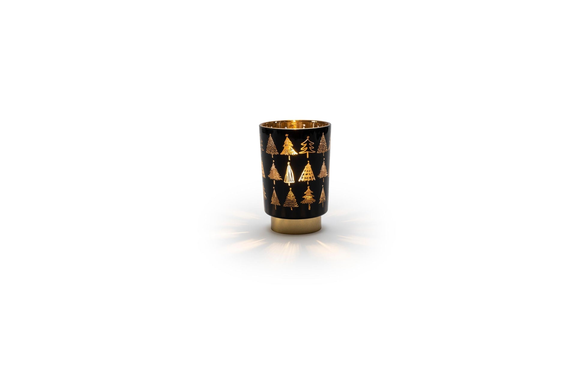 STT Tischleuchte Black Tree Lantern S – Ø 10 × 15 cm, Warmweiss, Gold, Timer