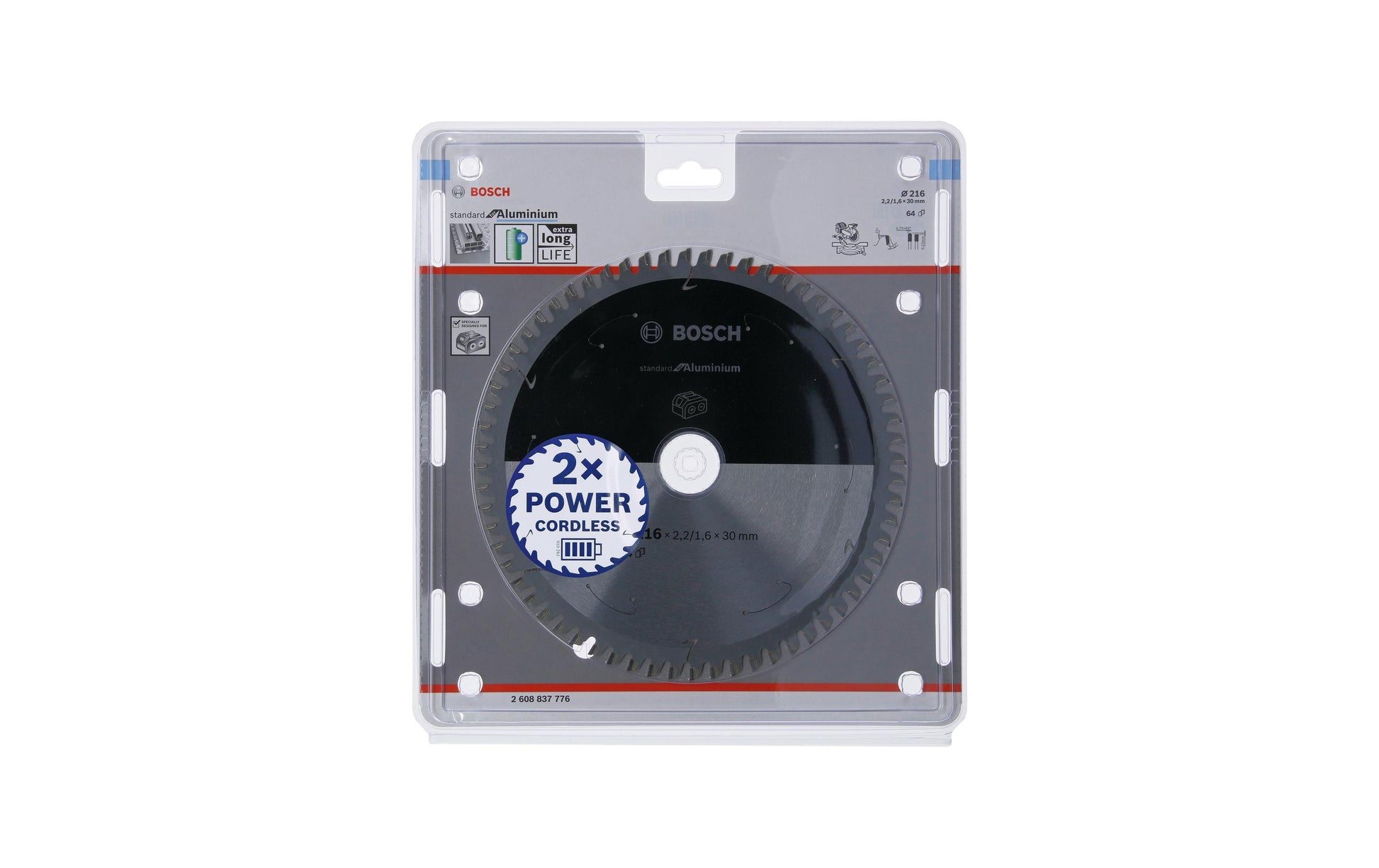 Bosch Professional – Kreissägeblatt, 64 Zähne, 216 mm × 2,2/1,6 mm × 30 mm
