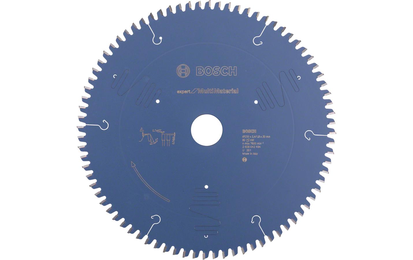 Bosch Professional – Kreissägeblatt, Expert Multi Material, 250 mm × 30 mm × 2,4 mm