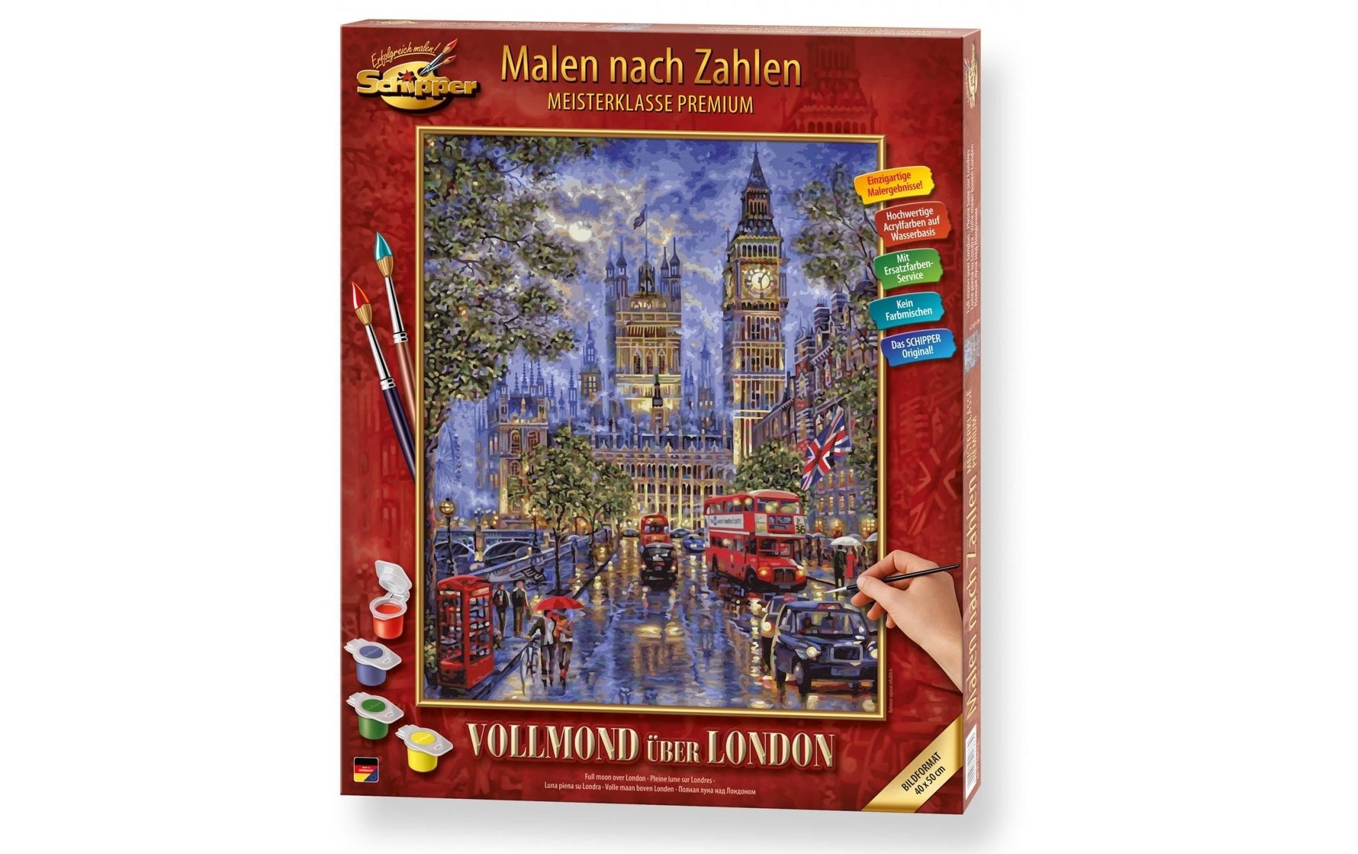Schipper Malen-nach-Zahlen-Set – Vollmond über London – 40 × 50 cm – ab 14 Jahren