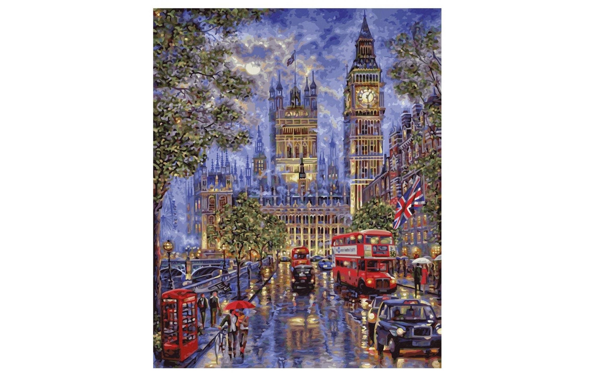 Schipper Malen-nach-Zahlen-Set – Vollmond über London – 40 × 50 cm – ab 14 Jahren