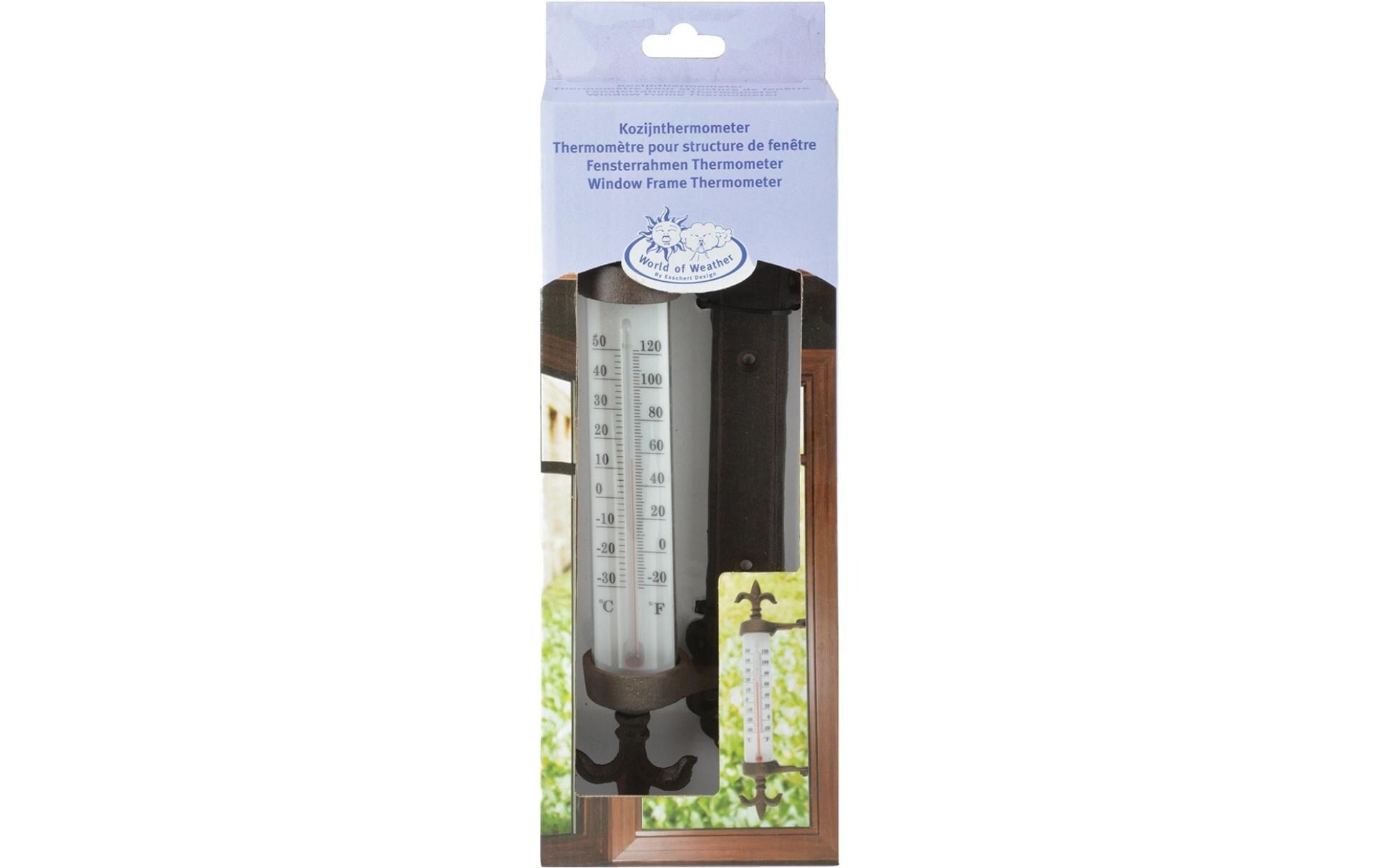 Esschert Design TH84 – Thermometer, Analog, für Fensterrahmen – Braun