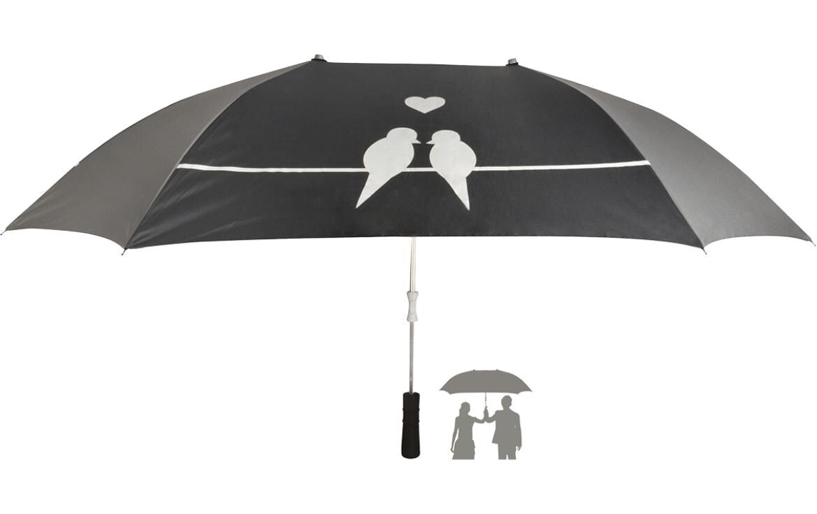 Esschert Design Stockschirm TP155 – Ø 128,5 cm, L 73,5 cm – schwarz