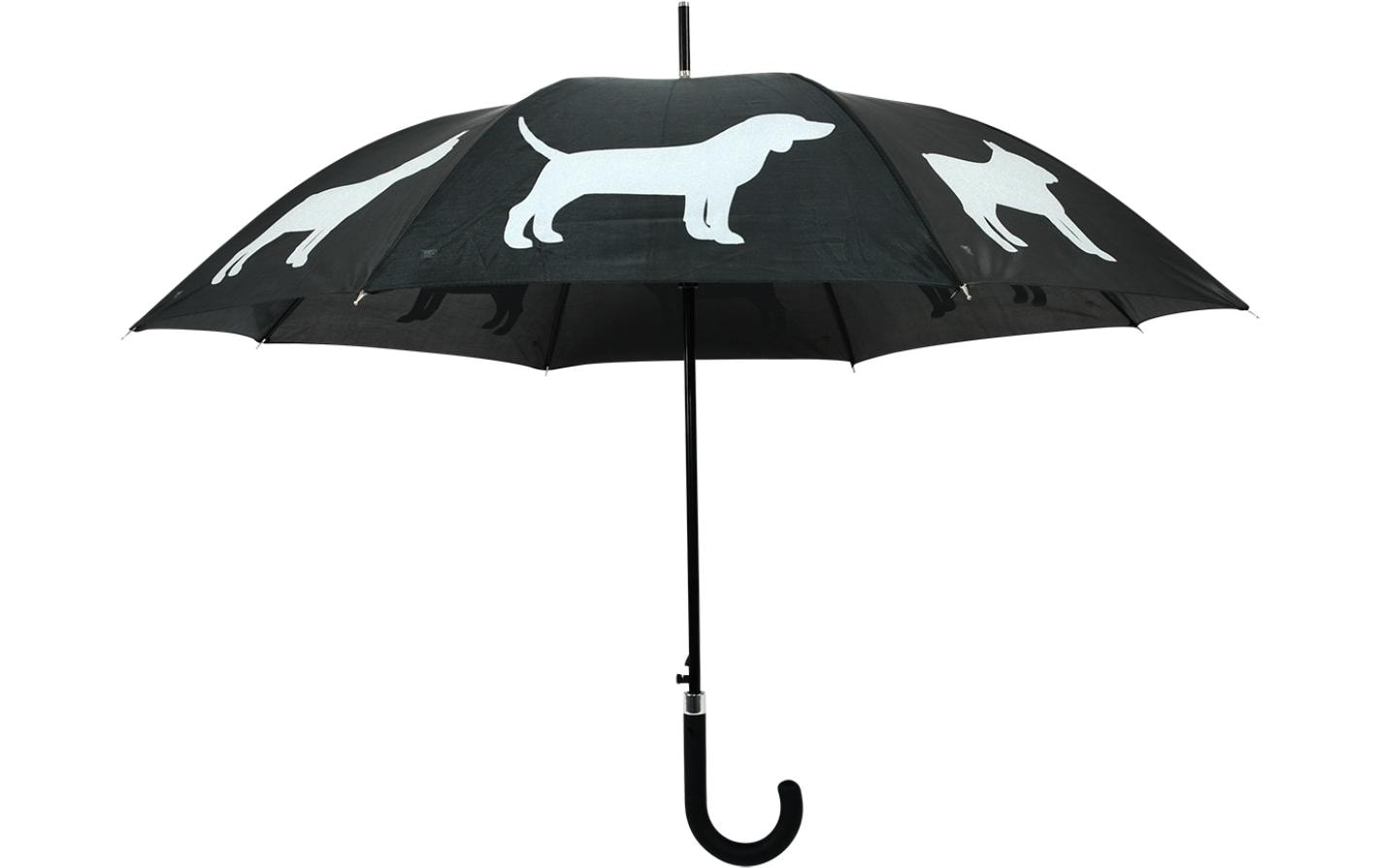 Esschert Design Stockschirm – Auf-/Zu-Automatik, Ø 105 cm, L 85,1 cm – Grau Reflektor Hunde – reflektierend