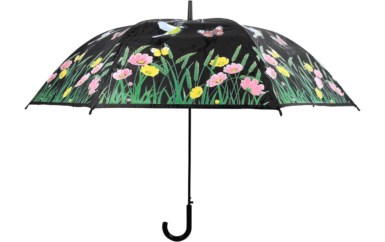 Esschert Design Stockschirm TP275 – Auf/Zu-Automatik, Ø 116,5 cm, L 91,2 cm – Schwarz Wiese