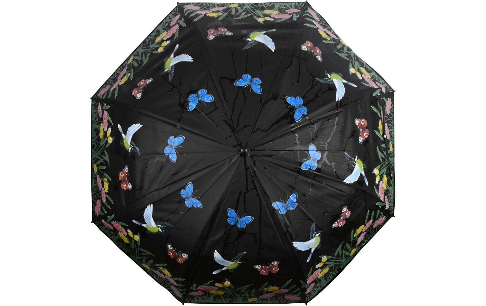 Esschert Design Stockschirm TP275 – Auf/Zu-Automatik, Ø 116,5 cm, L 91,2 cm – Schwarz Wiese