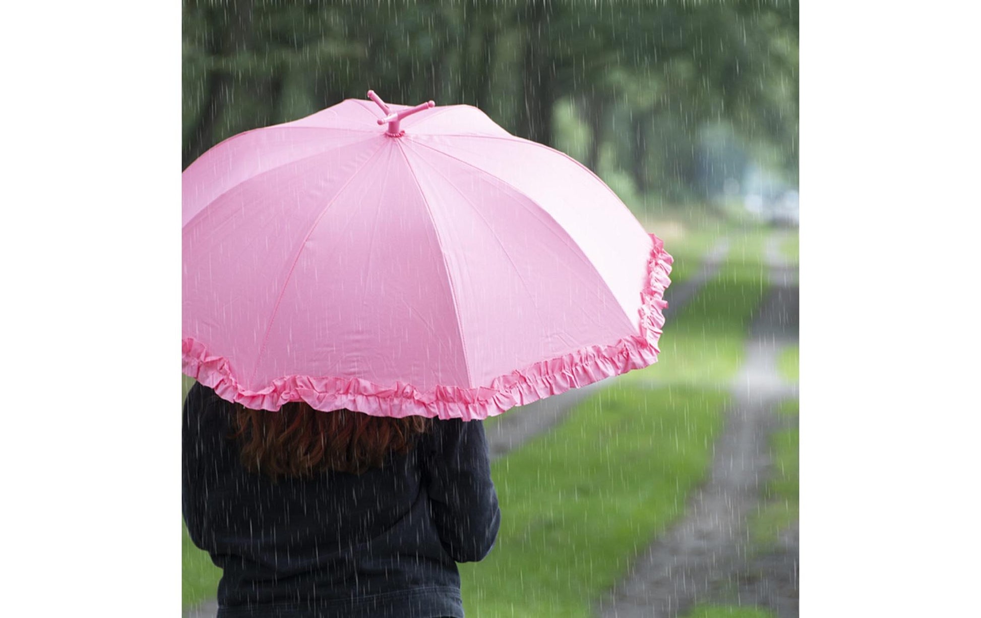 Esschert Design Stockschirm TP203 – Auf/Zu-Automatik, Ø 98 cm, L 79 cm – rosa