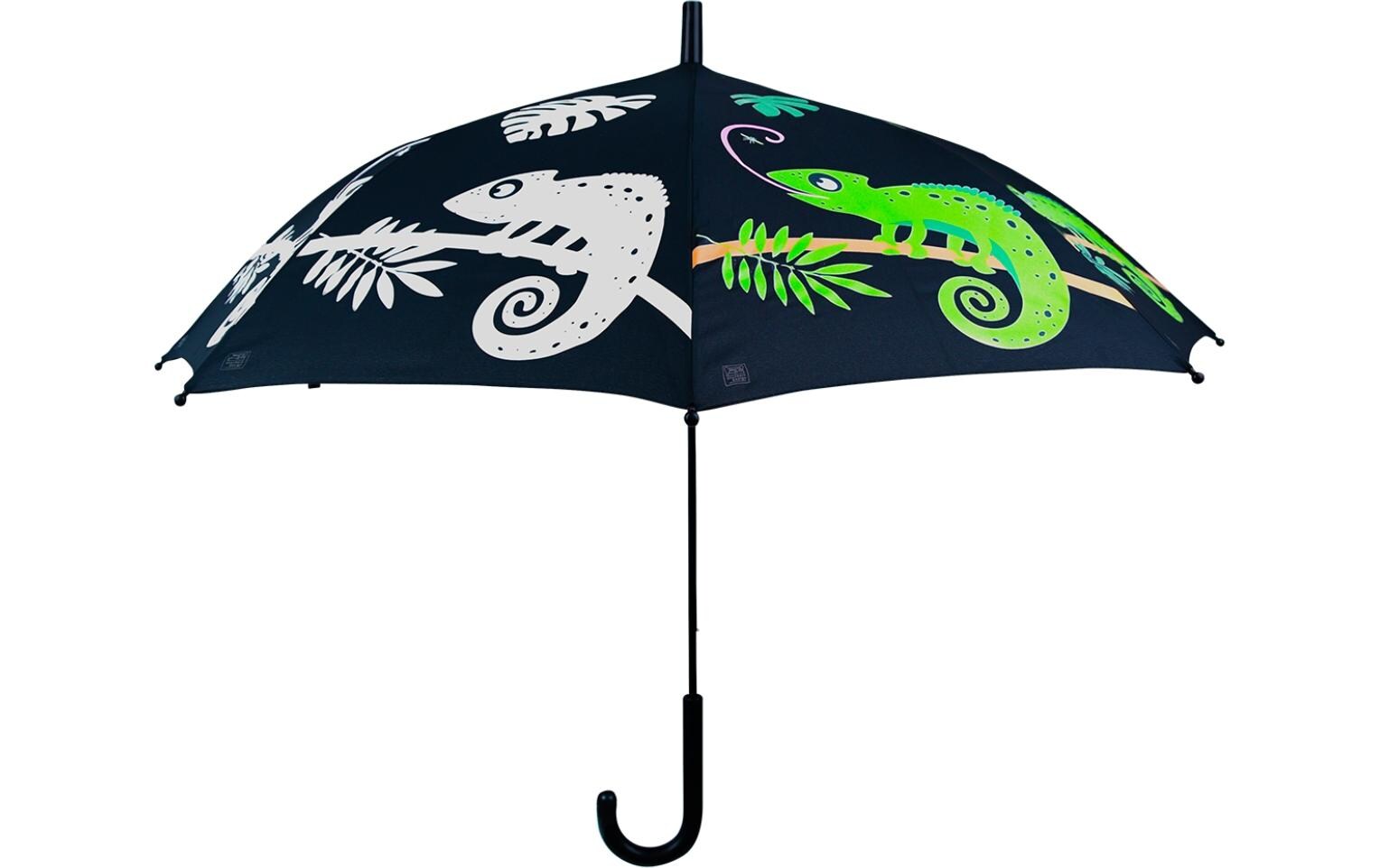 Esschert Design Stockschirm Chamäleon – Ø 88 cm, L 69,3 cm – mehrfarbig – Farbwechsel bei Regen