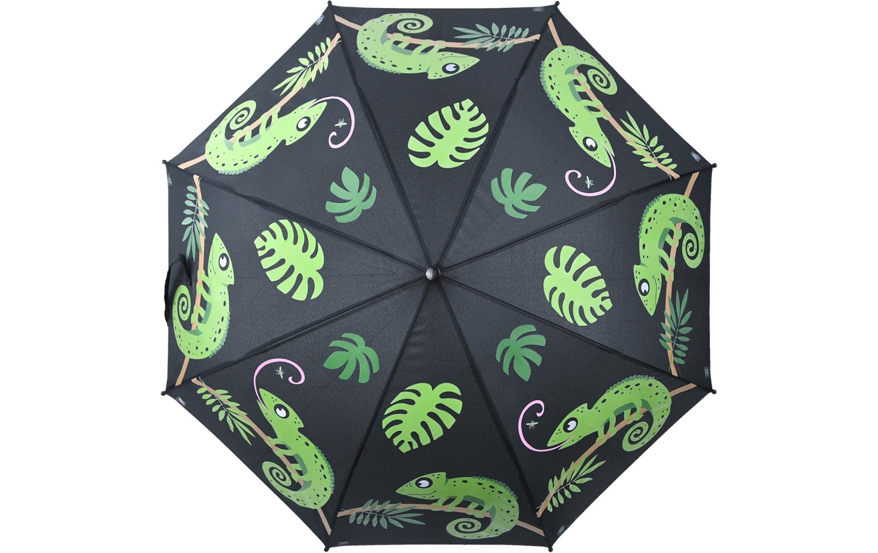 Esschert Design Stockschirm Chamäleon – Ø 88 cm, L 69,3 cm – mehrfarbig – Farbwechsel bei Regen