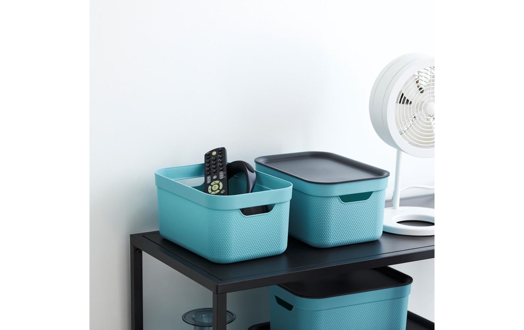 Rotho JIVE Aufbewahrungsbox 5 l (mit Deckel) – Recycling-Kunststoff – Hellblau – für A5