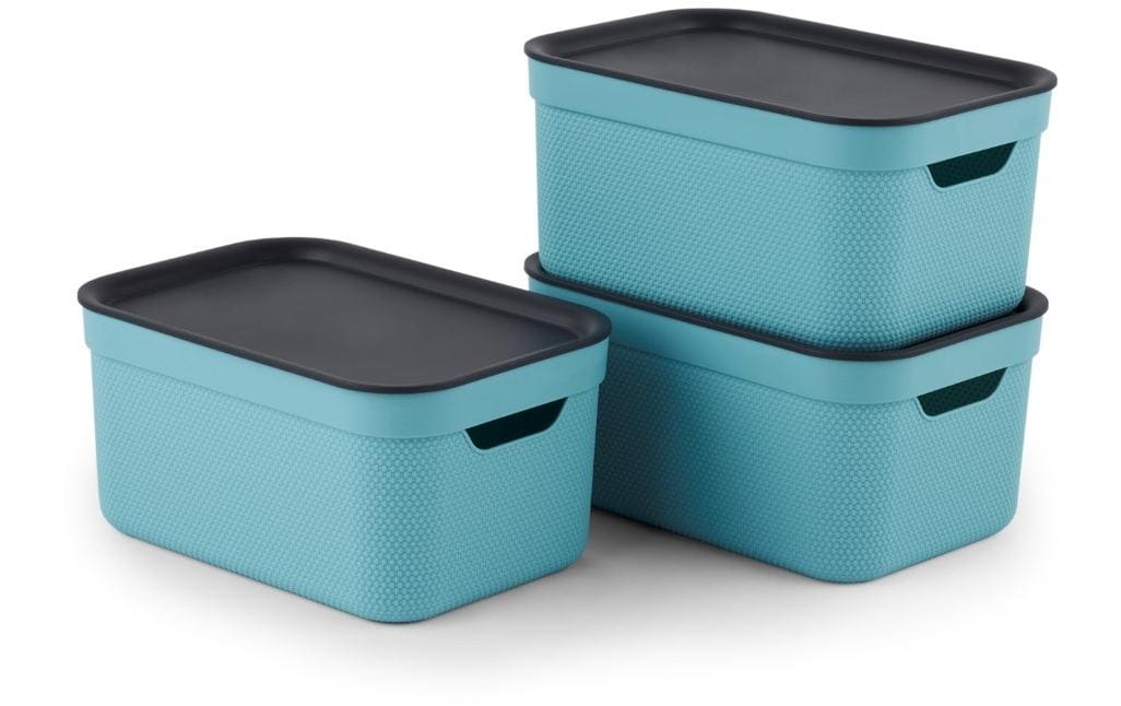 Rotho JIVE Aufbewahrungsbox 5 l (mit Deckel) – Recycling-Kunststoff – Hellblau – für A5