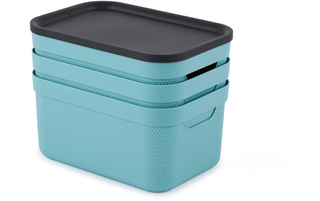 Rotho JIVE Aufbewahrungsbox 5 l (mit Deckel) – Recycling-Kunststoff – Hellblau – für A5