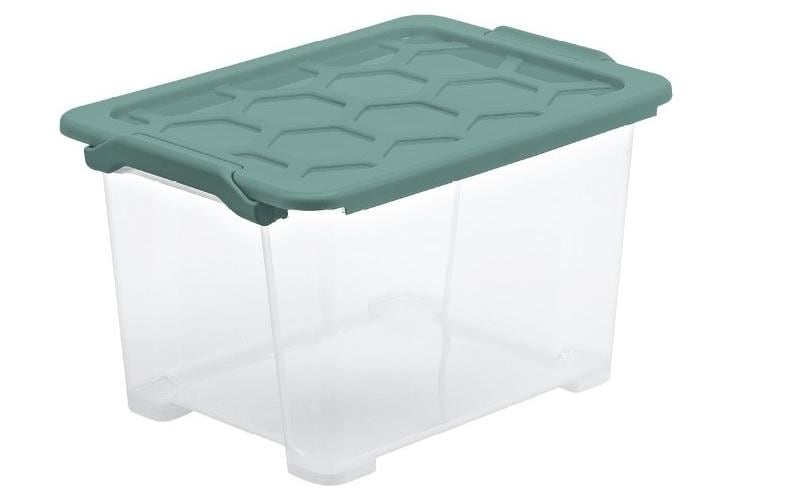 Rotho Aufbewahrungsbox Evo Safe – Kunststoff, transparent, 39,3 × 23 × 28,3 cm
