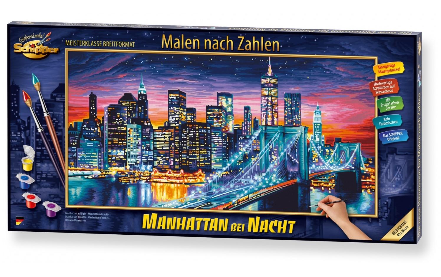 Schipper Malen-nach-Zahlen-Set – Manhattan bei Nacht – 1-teilig – ab 14 Jahren