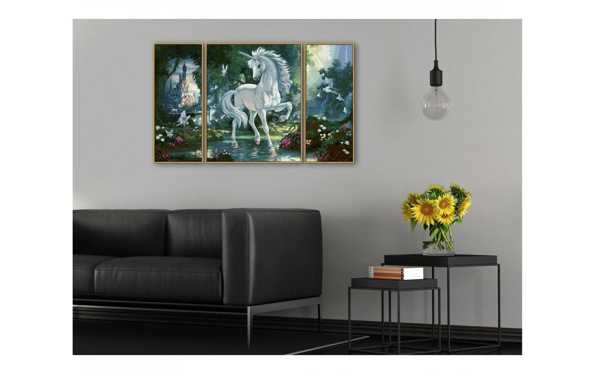 Schipper Malen-nach-Zahlen-Set – Einhorn im Zauberwald – 3-teilig, 80 × 50 cm – ab 14 Jahren