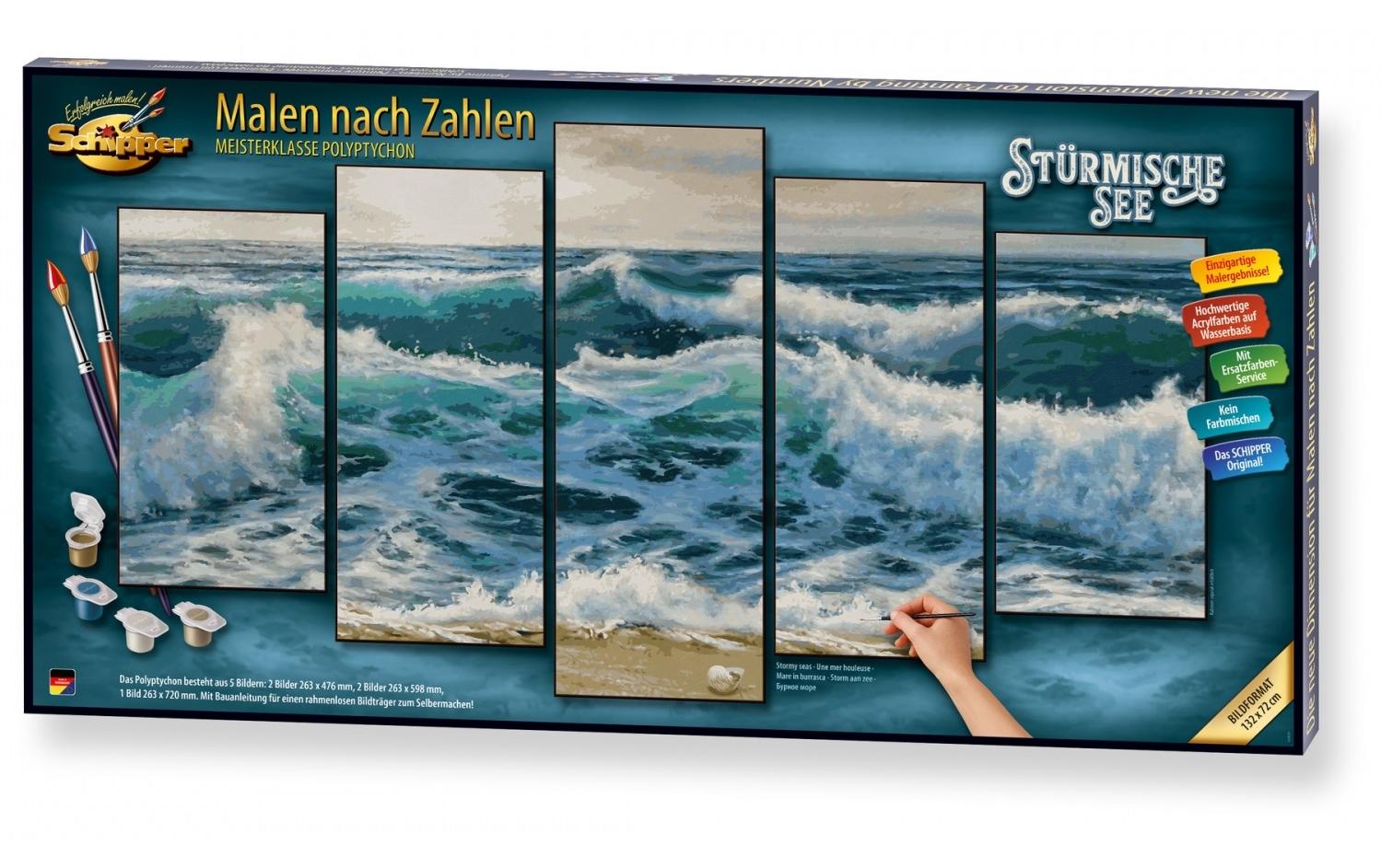 Schipper Malen-nach-Zahlen-Set – Stürmische See – 5-teilig – ab 14 Jahren