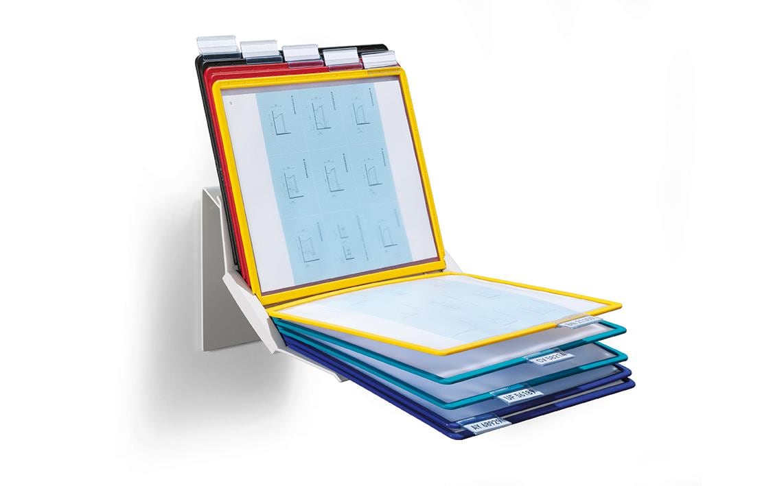 Durable Sichttafelsystem Vario Pro 10 – für A4, 10 Fächer, Grau, Metall/Kunststoff, 270×165×395 mm