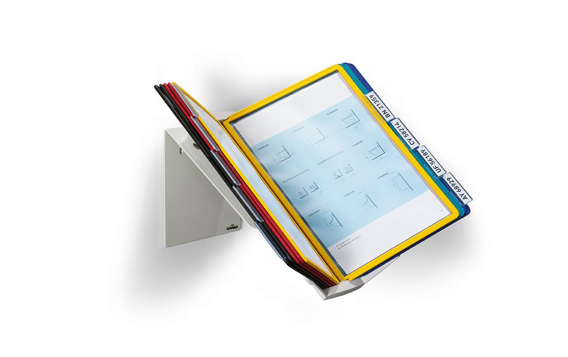 Durable Sichttafelsystem Vario Pro 10 – für A4, 10 Fächer, Grau, Metall/Kunststoff, 270×165×395 mm
