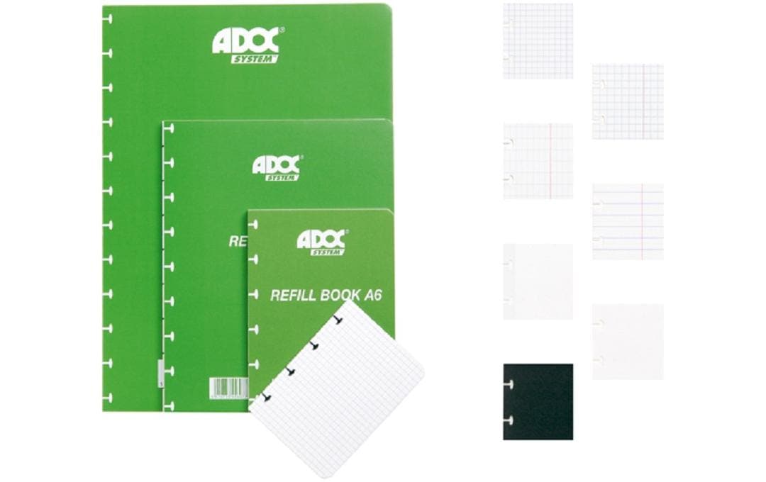Adoc Notizbuch-Einlagen A4, kariert 4 mm, spezielle Perforierung, 90 g/m² – 72 Blatt