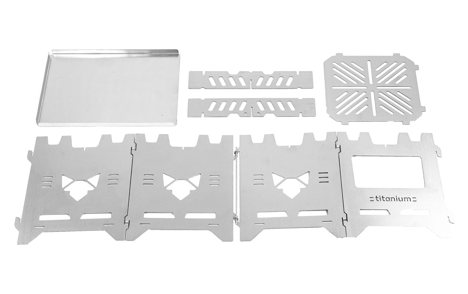 FENNEK Campingkocher Hobo Premium Titan – titan, zusammengelegt 16,4×13,2×1,5 cm, 450 g – silber