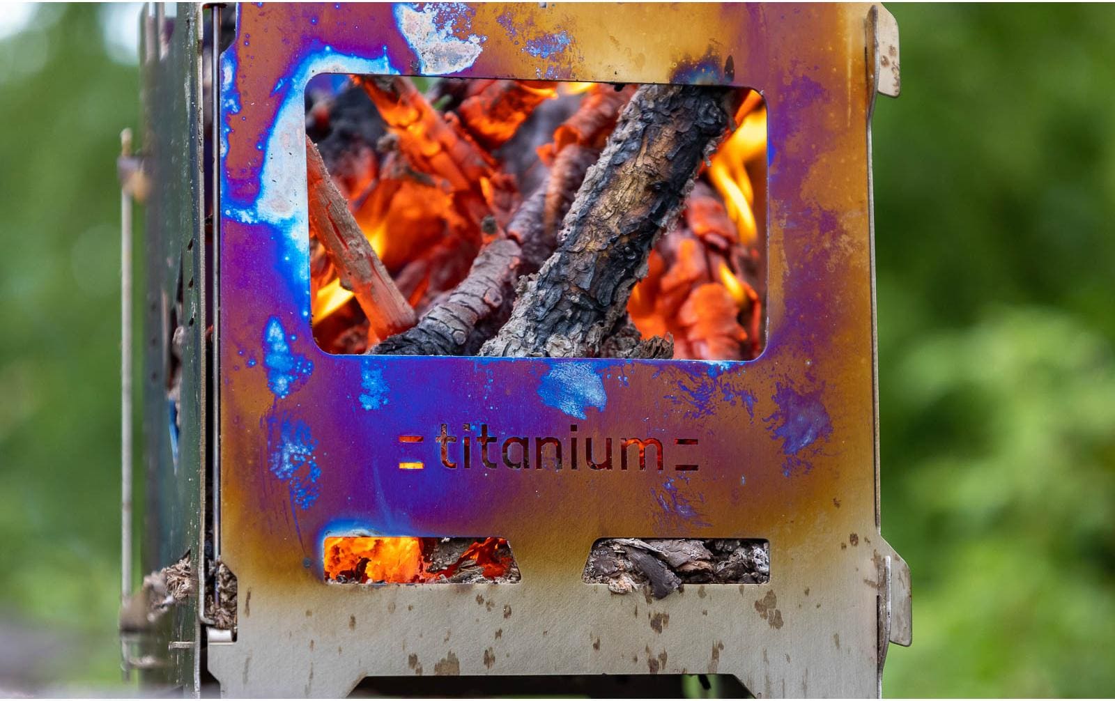 FENNEK Campingkocher Hobo Premium Titan – titan, zusammengelegt 16,4×13,2×1,5 cm, 450 g – silber