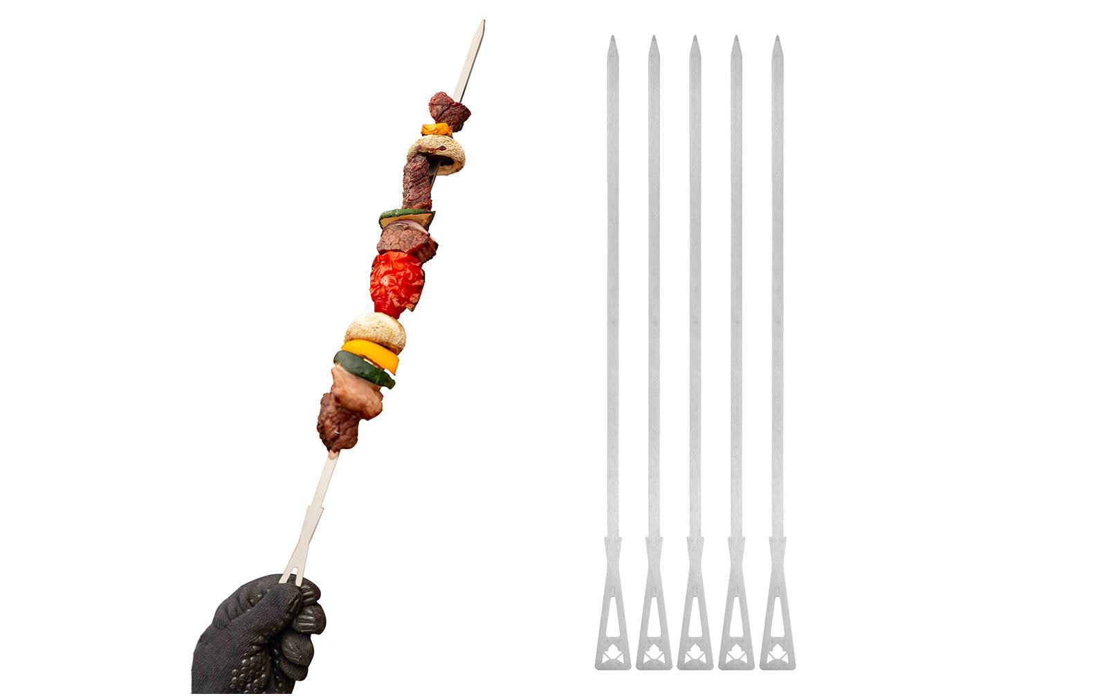 FENNEK Grillspiesse, 6 Stk., 46,8 cm, Edelstahl, Silber