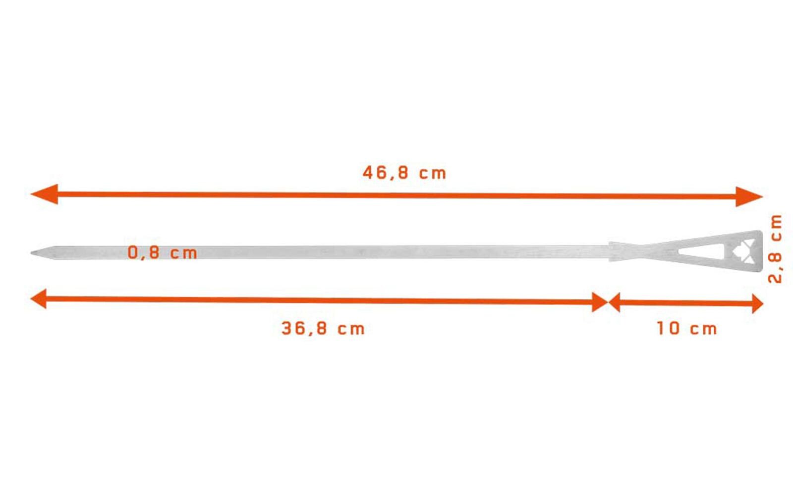 FENNEK Grillspiesse, 6 Stk., 46,8 cm, Edelstahl, Silber