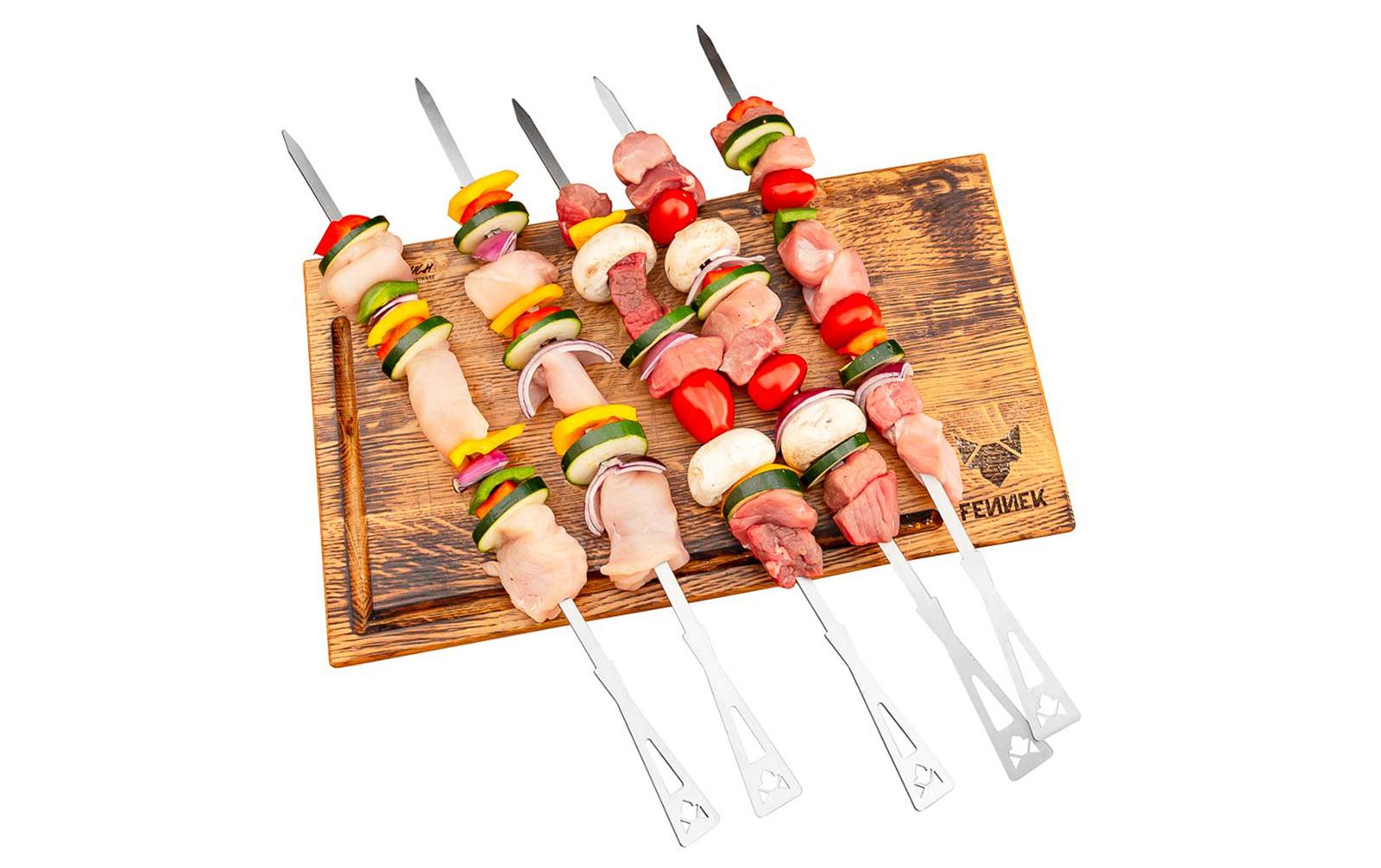 FENNEK Grillspiesse, 6 Stk., 46,8 cm, Edelstahl, Silber
