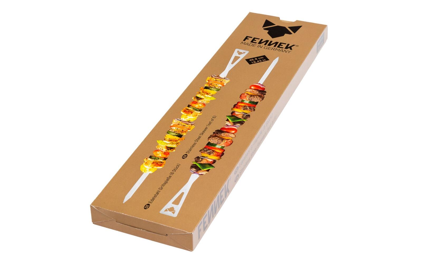 FENNEK Grillspiesse, 6 Stk., 46,8 cm, Edelstahl, Silber