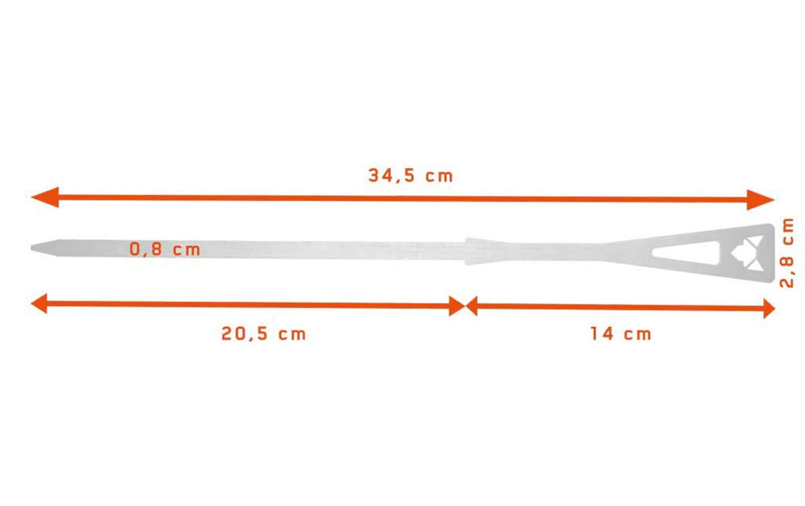 FENNEK Grillspiesse 34,5 cm, 6 Stk., Edelstahl, Baumwolltasche, Silber