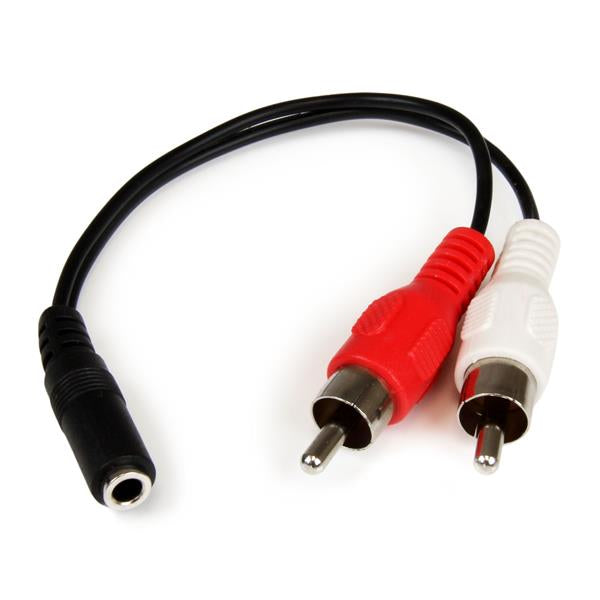 StarTech.com 3,5-mm-auf-2×-Cinch-Adapterkabel – 3,5-mm-Klinke Stecker zu 2× Cinch Buchse – 0,152 m