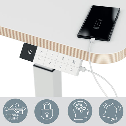 Leitz Ergo höhenverstellbarer Sitz-Stehtisch – 65 cm, Dunkles Grau, 60 cm