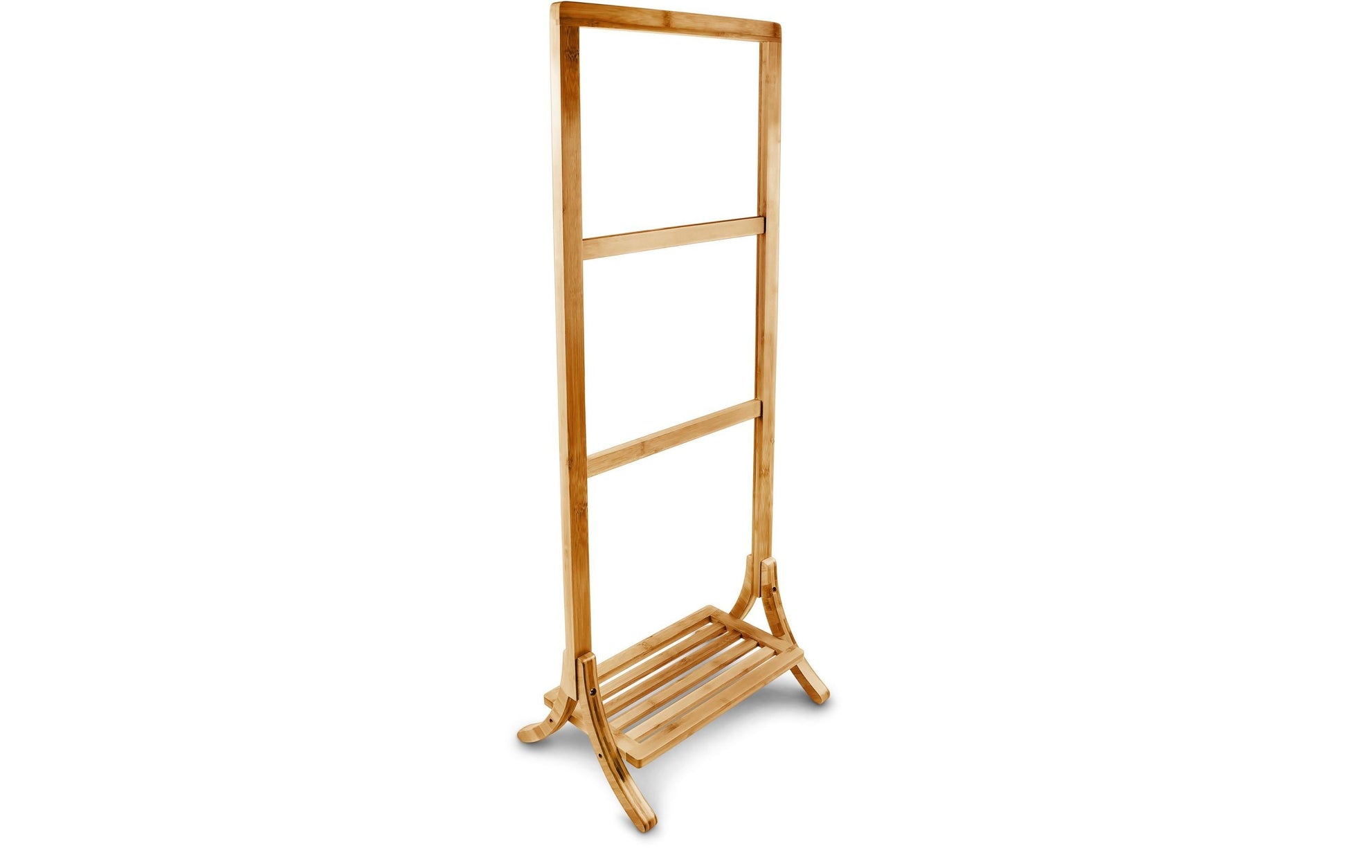 Relaxdays Handtuchständer 3 Arme – 40×27×105 cm, Bambus, Natur