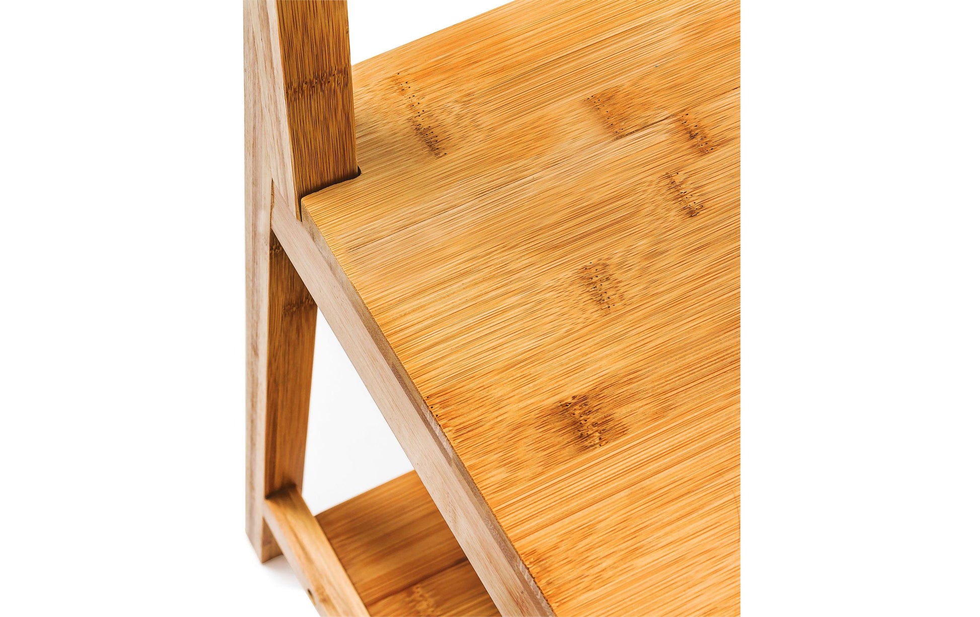 Relaxdays Garderobenständer – 3 Stangen, mit 2 Ablagen, Bambus, Natur, 40 × 42 × 133 cm