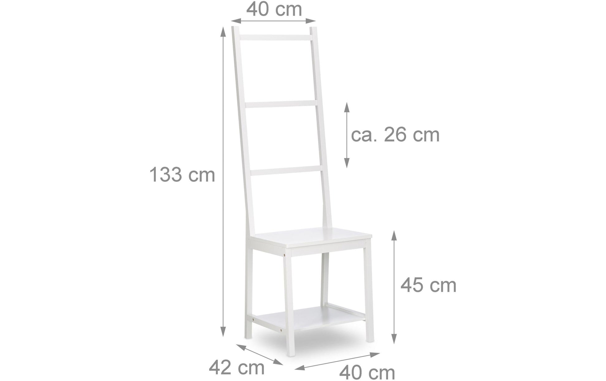 Relaxdays Garderobenständer – Bambus, Weiss, 40 × 42 × 133 cm