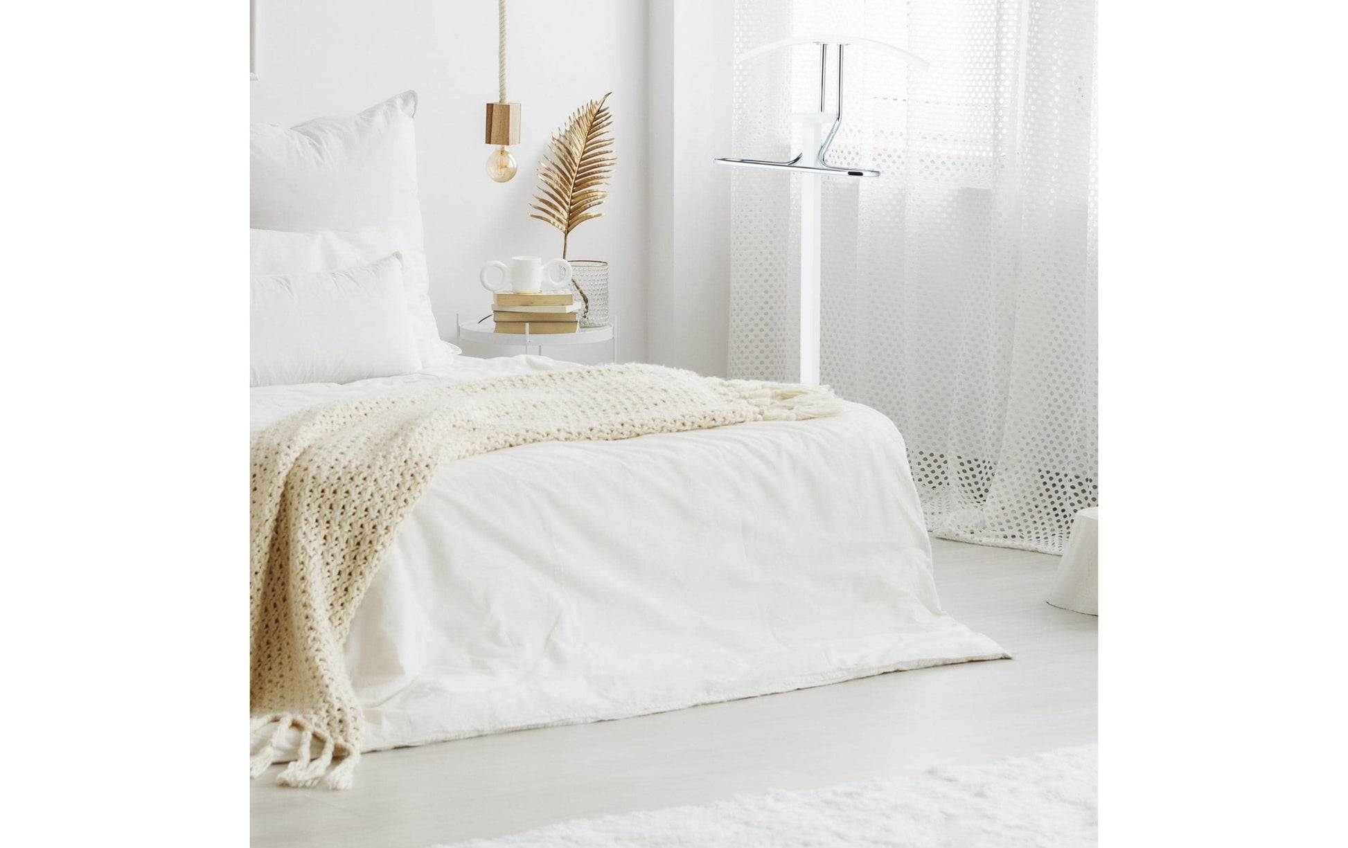 Relaxdays Garderobenständer – MDF/Metall – Weiss – 1'095 mm