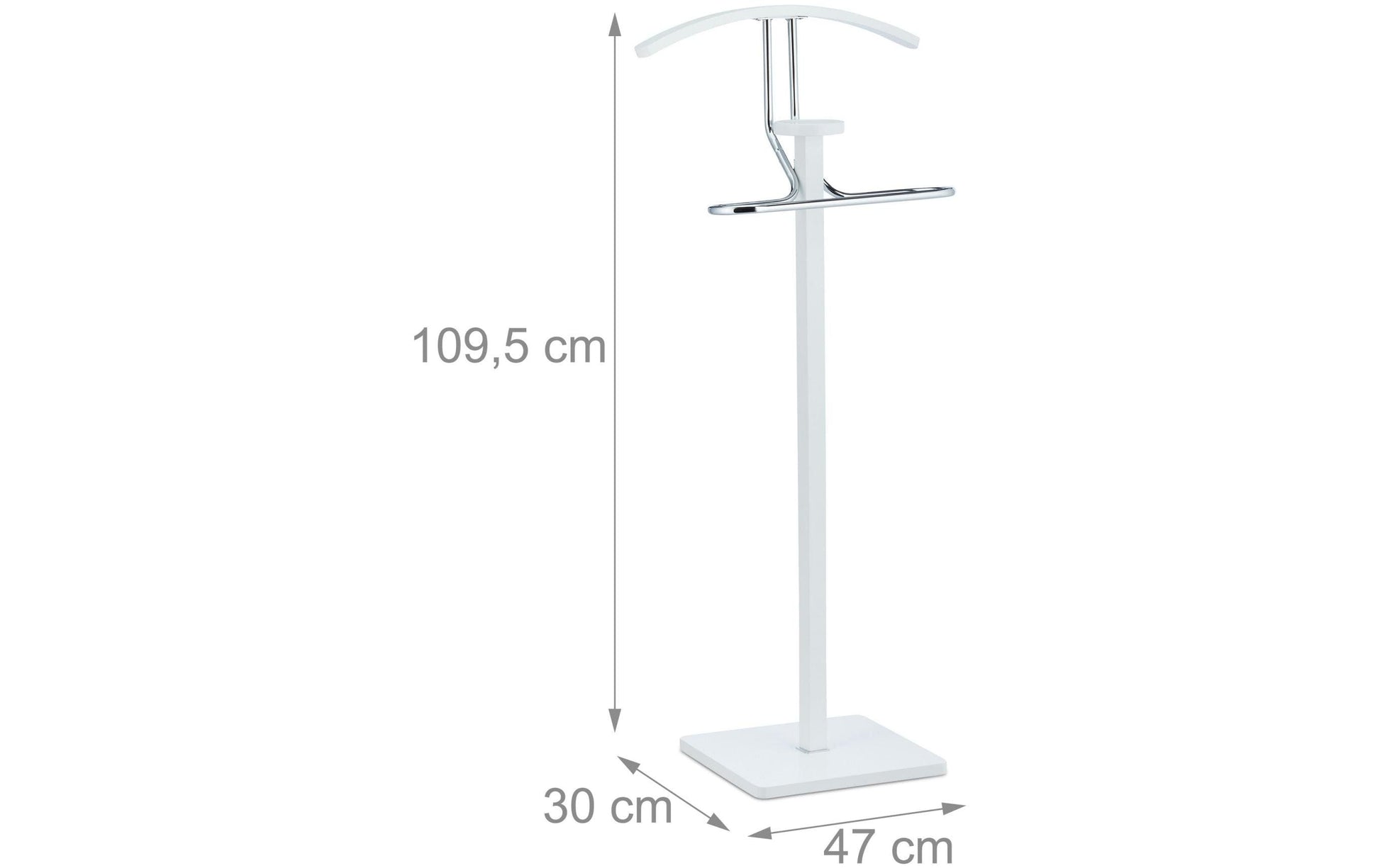 Relaxdays Garderobenständer – MDF/Metall – Weiss – 1'095 mm