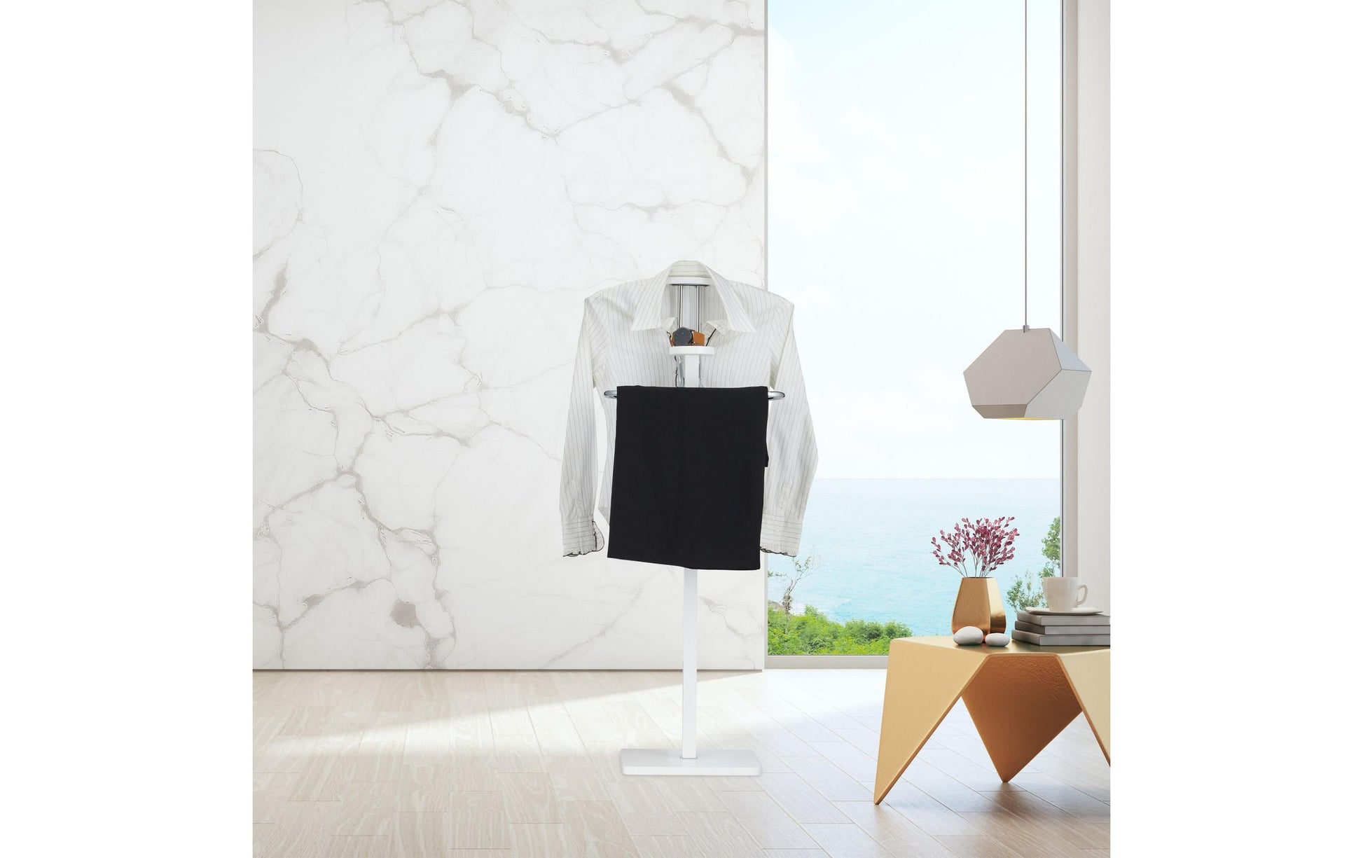 Relaxdays Garderobenständer – MDF/Metall – Weiss – 1'095 mm